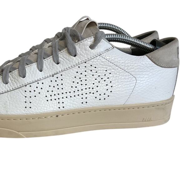 P448 Jack Lace Up Closure Women’s EU 39 US 8 Leather Sneaker White & Gray Italy - Picture 3 of 16